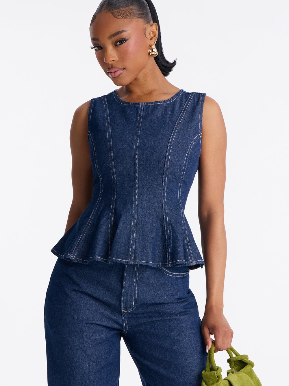 Fashion Nova Denim Pant Set - Picture 2 of 7